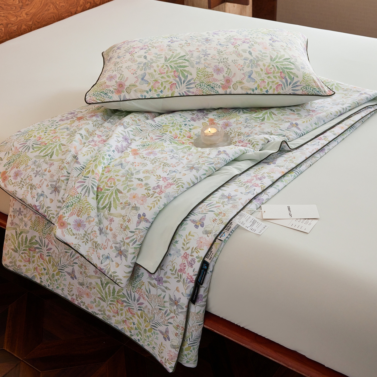 91家纺网 家纺一手货源 找家纺 丽笙被芯 2026新款凉感印花夏被夏凉被空调被 山野-绿