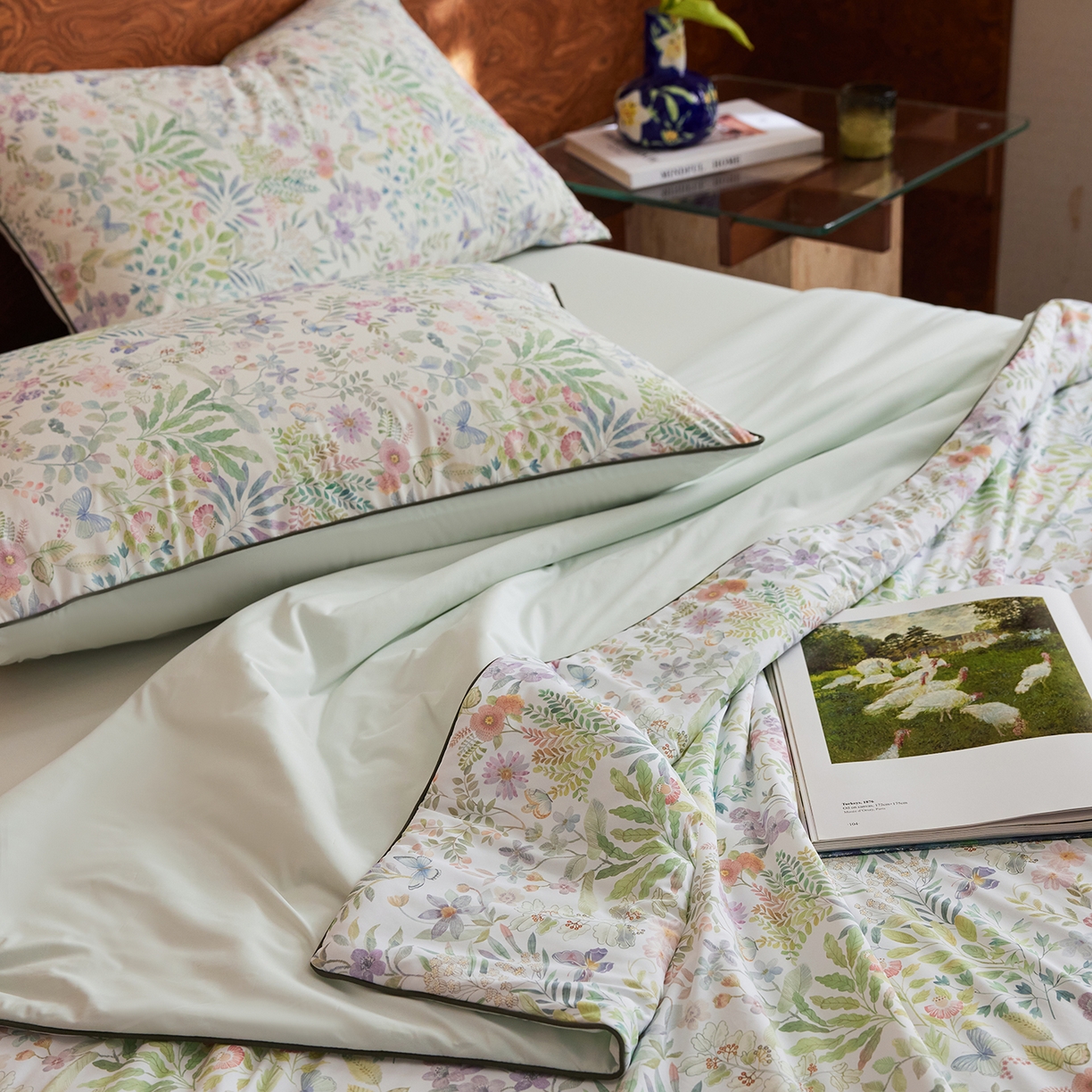 91家纺网 家纺一手货源 找家纺 丽笙被芯 2026新款凉感印花夏被夏凉被空调被 山野-绿