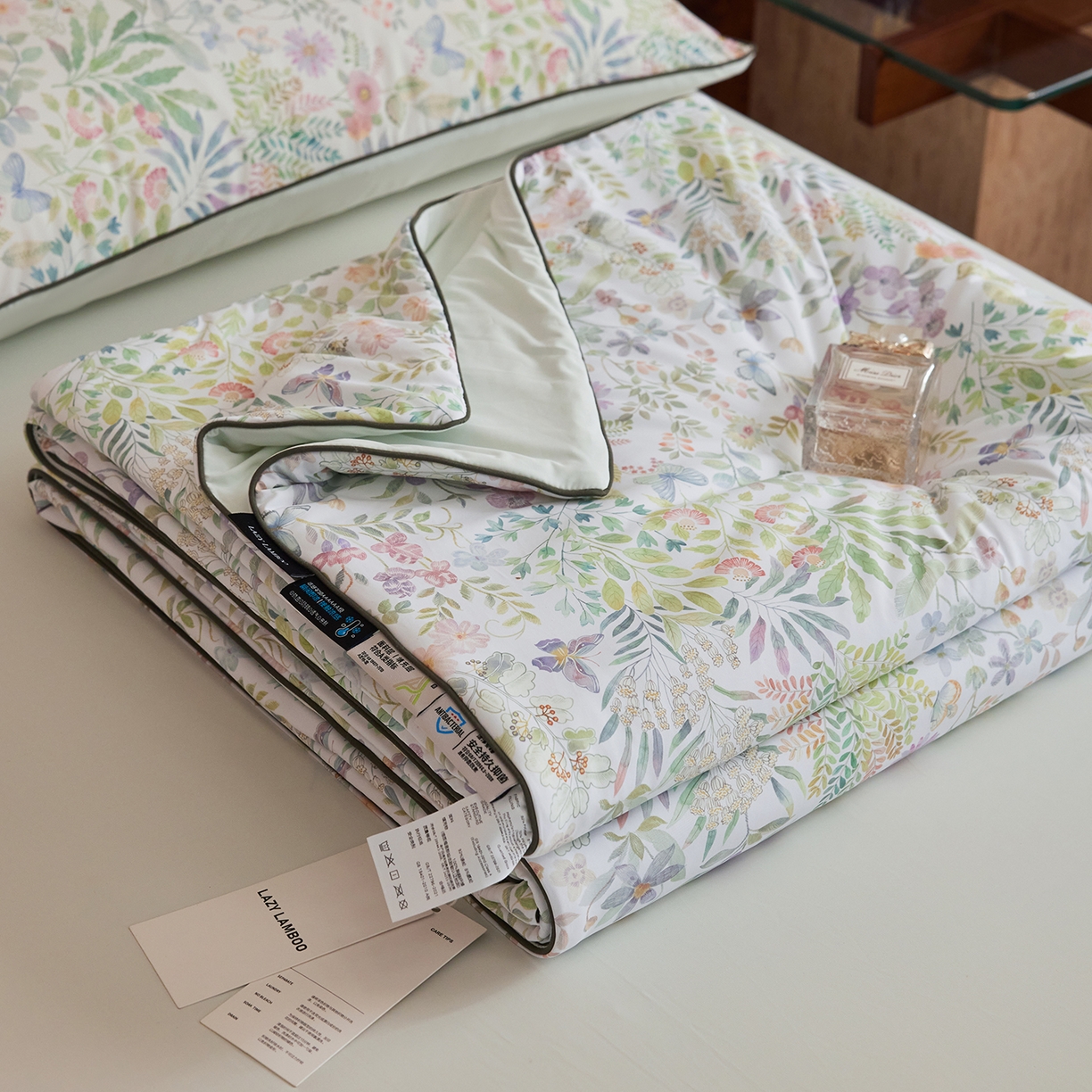 91家纺网 家纺一手货源 找家纺 丽笙被芯 2026新款凉感印花夏被夏凉被空调被 山野-绿