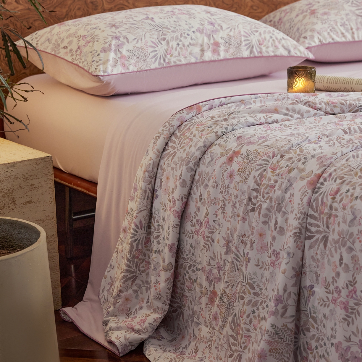 91家纺网 家纺一手货源 找家纺 丽笙被芯 2026新款凉感印花夏被夏凉被空调被 山野-紫