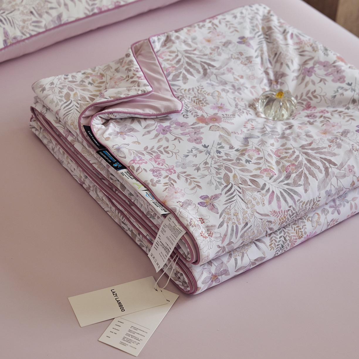 91家纺网 家纺一手货源 找家纺 丽笙被芯 2026新款凉感印花夏被夏凉被空调被 山野-紫