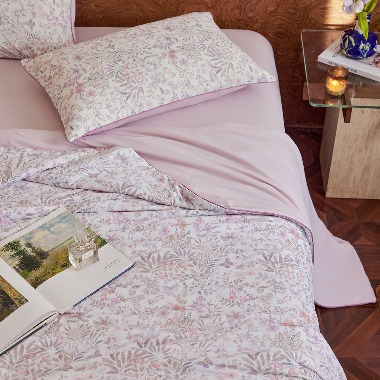 91家纺网 家纺一手货源 找家纺 丽笙被芯 2026新款凉感印花夏被夏凉被空调被 山野-紫