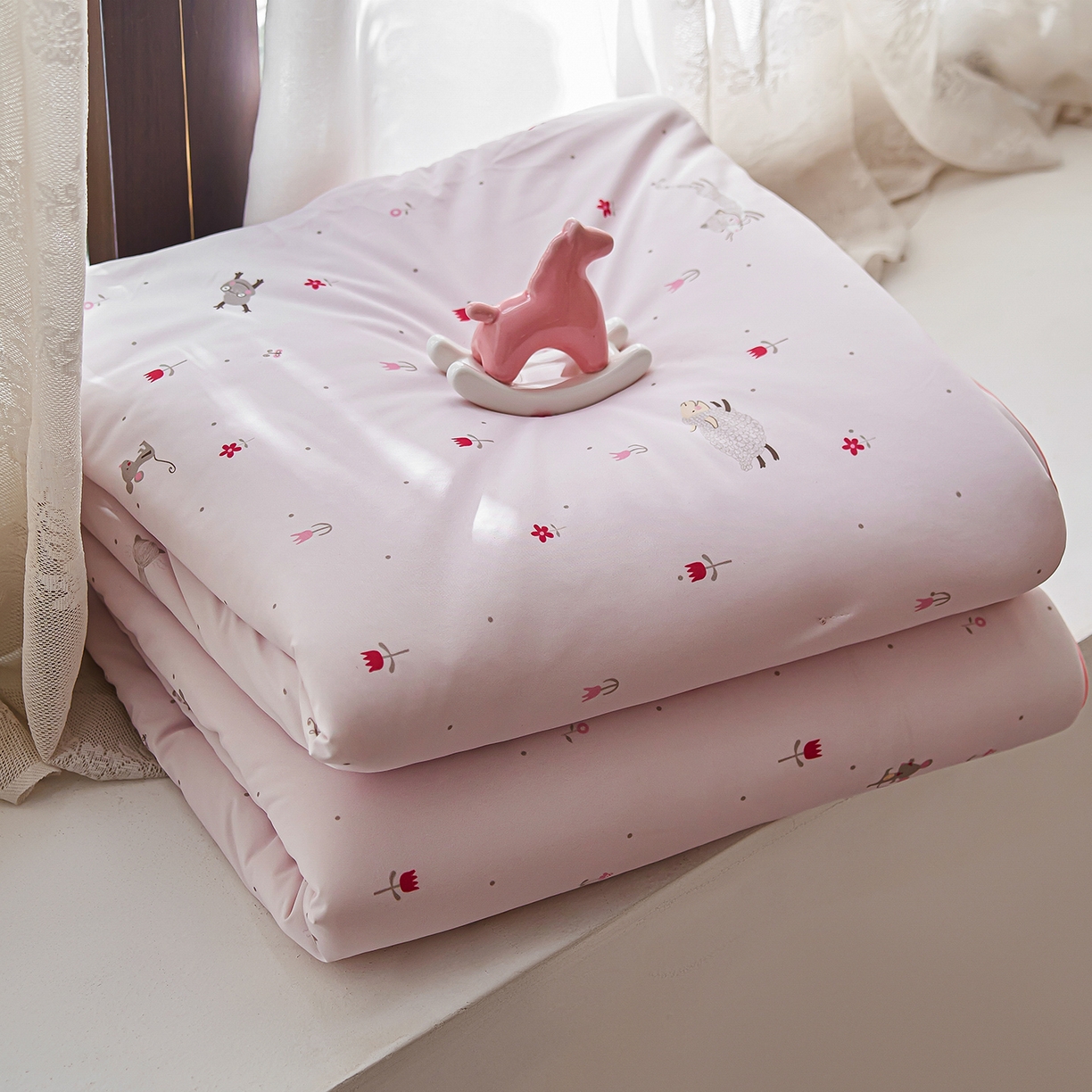 91家纺网 家纺一手货源 找家纺 丽笙被芯 2026新款凉感印花夏被夏凉被空调被 甜茶