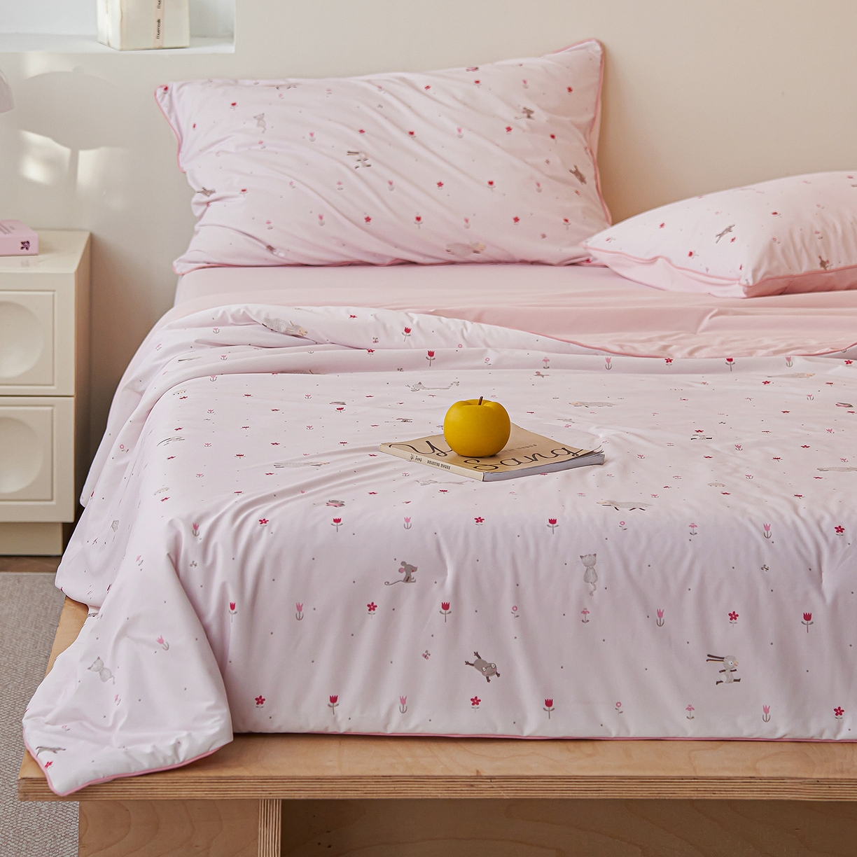 91家纺网 家纺一手货源 找家纺 丽笙被芯 2026新款凉感印花夏被夏凉被空调被 甜茶