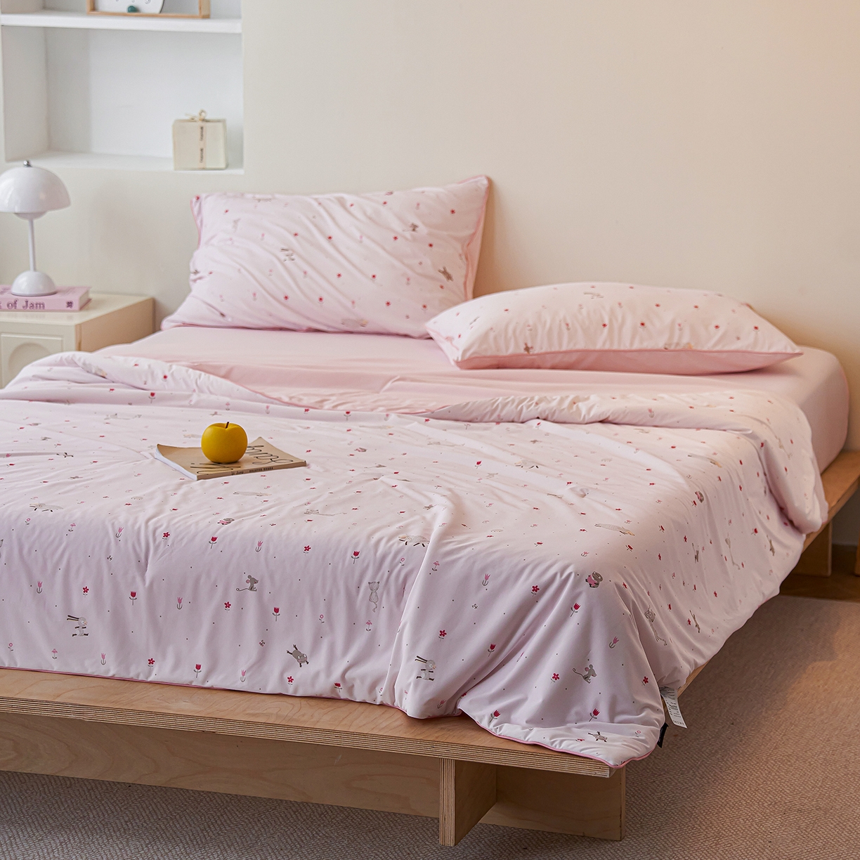 91家纺网 家纺一手货源 找家纺 丽笙被芯 2026新款凉感印花夏被夏凉被空调被 甜茶