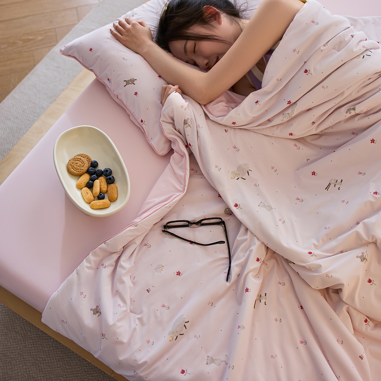 91家纺网 家纺一手货源 找家纺 丽笙被芯 2026新款凉感印花夏被夏凉被空调被 甜茶