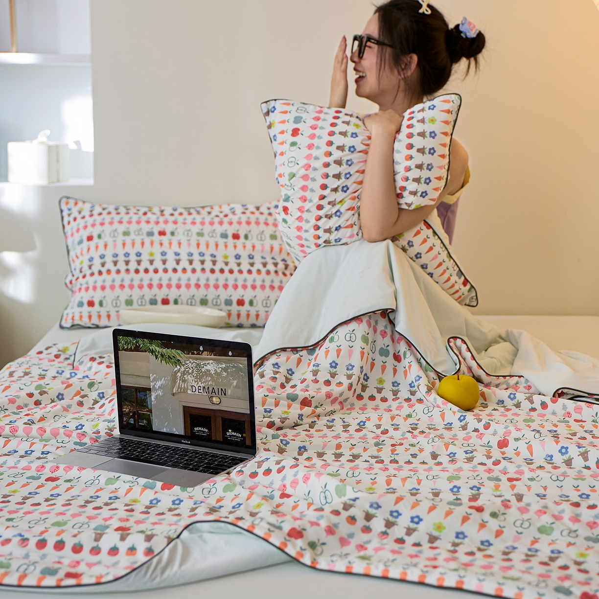 91家纺网 家纺一手货源 找家纺 丽笙被芯 2026新款凉感印花夏被夏凉被空调被 西米