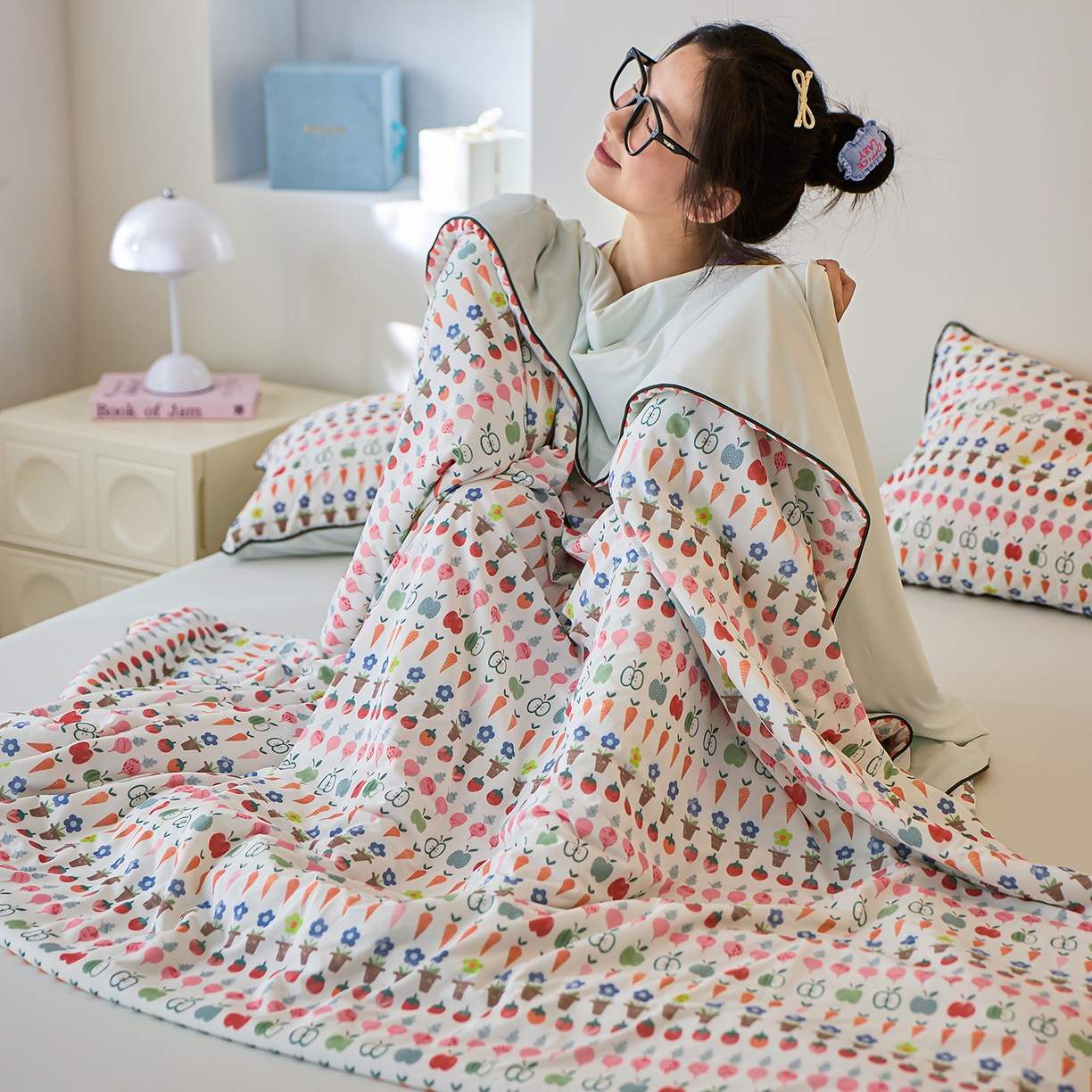 91家纺网 家纺一手货源 找家纺 丽笙被芯 2026新款凉感印花夏被夏凉被空调被 西米