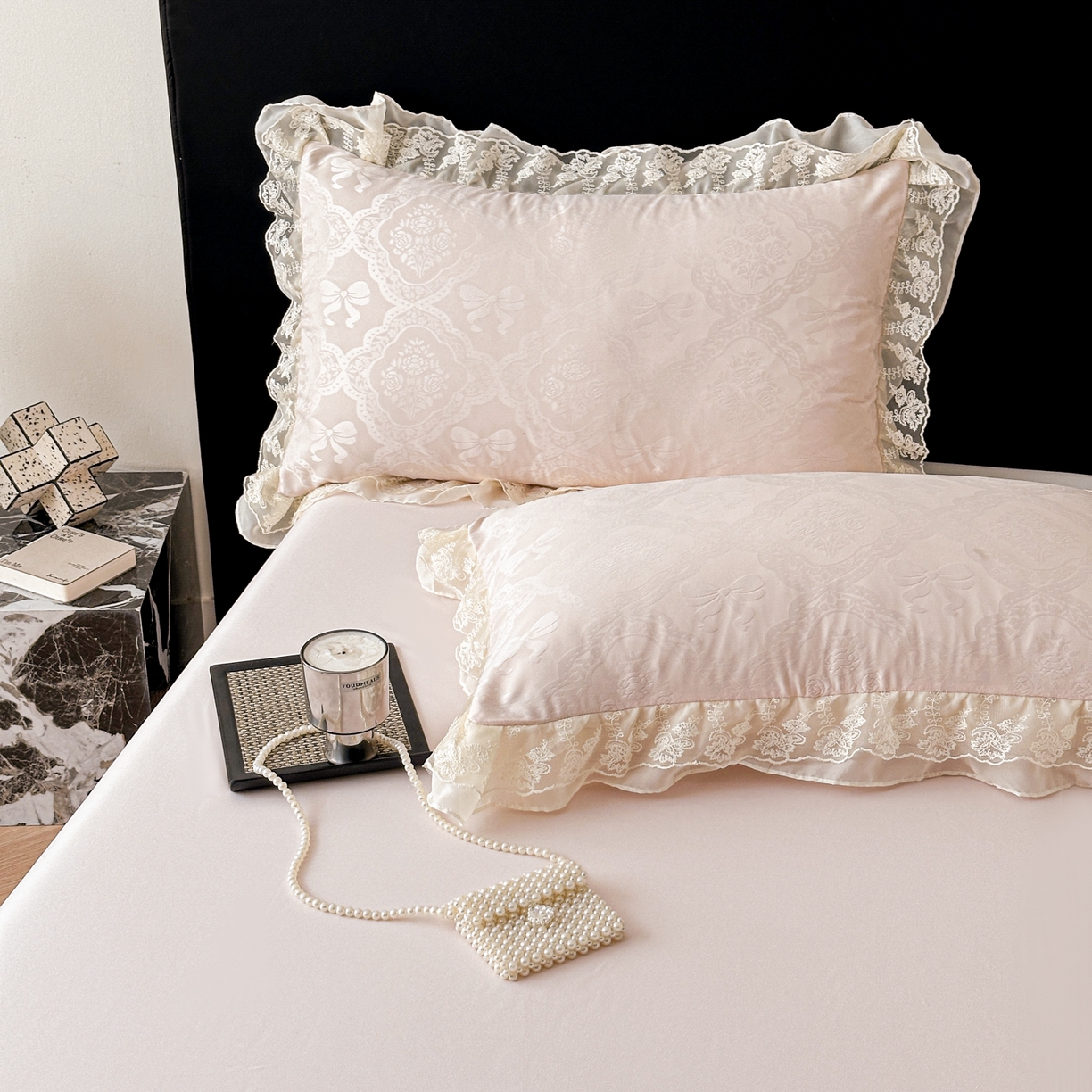 91家纺网 家纺一手货源 找家纺 （总）你好美丽 2026新款水洗真丝蕾丝花边夏被夏凉被空调被四件套-夏梦