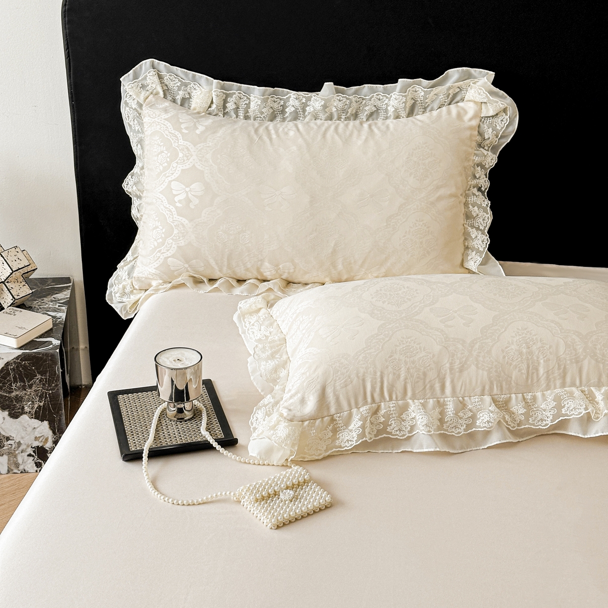 91家纺网 家纺一手货源 找家纺 你好美丽 2026新款水洗真丝蕾丝花边夏被夏凉被空调被四件套-夏梦 夏梦杏