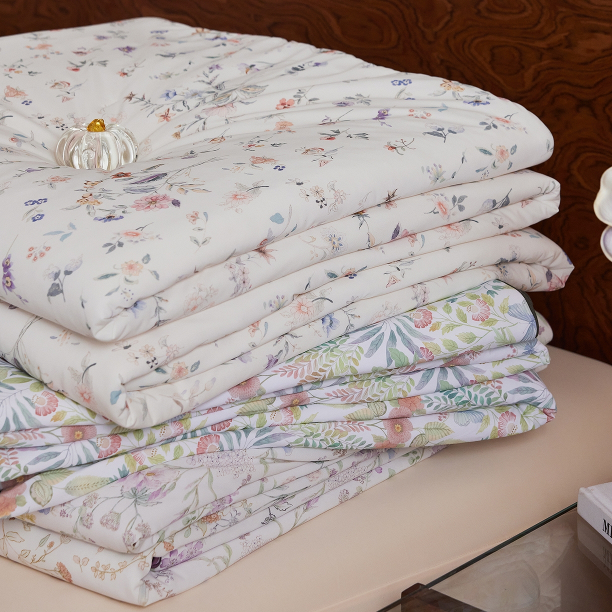 91家纺网 家纺一手货源 找家纺 丽笙被芯 2026新款凉感印花夏被夏凉被空调被 组合图（仅供展示不可下单）