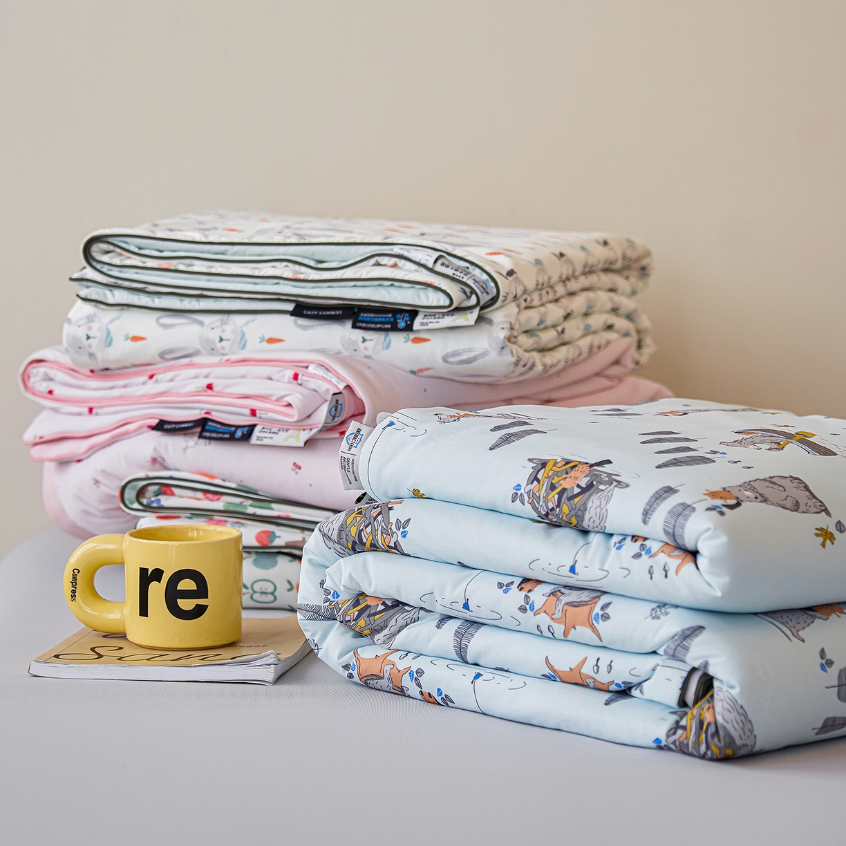 91家纺网 家纺一手货源 找家纺 丽笙被芯 2026新款凉感印花夏被夏凉被空调被 组合图（仅供展示不可下单）