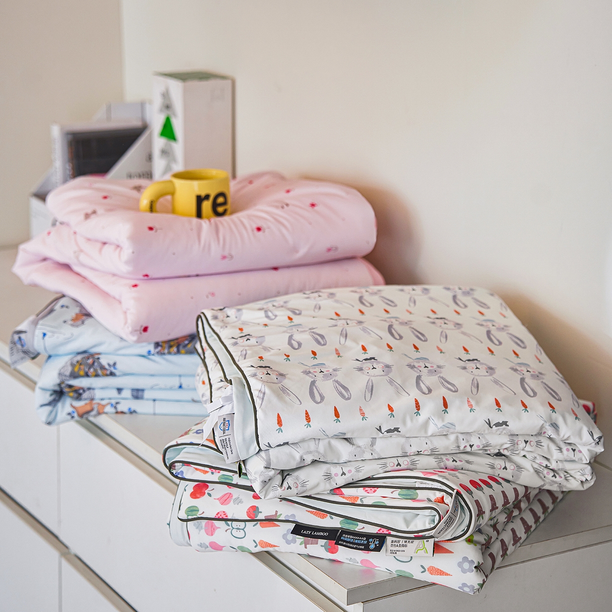 91家纺网 家纺一手货源 找家纺 丽笙被芯 2026新款凉感印花夏被夏凉被空调被 组合图（仅供展示不可下单）