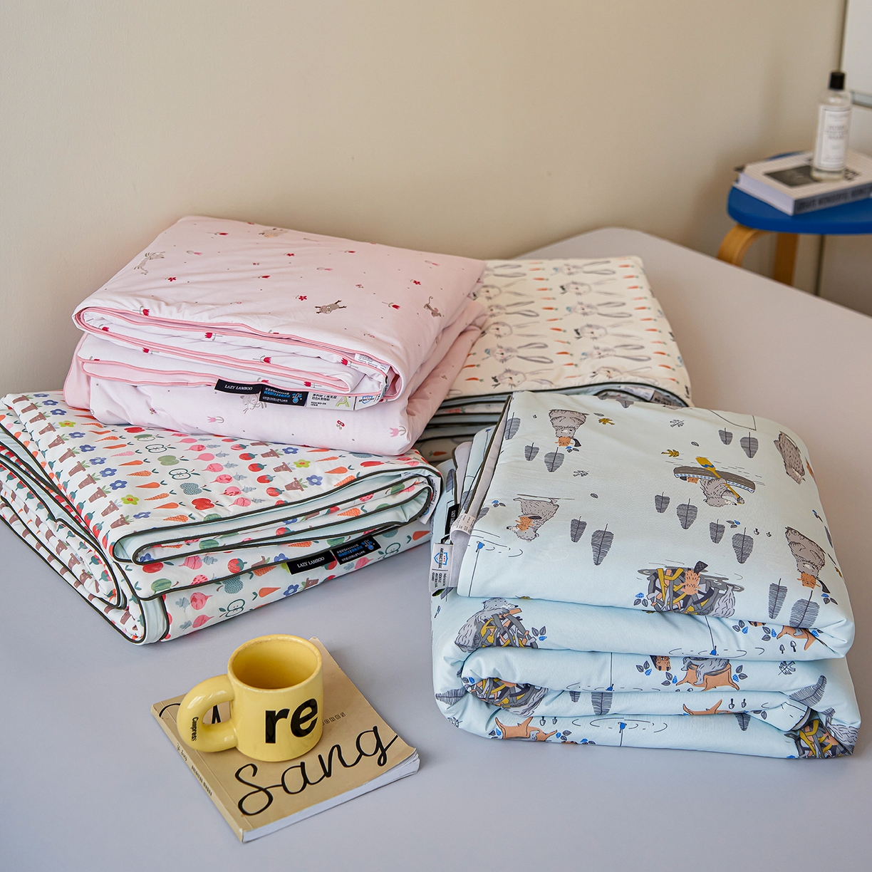 91家纺网 家纺一手货源 找家纺 丽笙被芯 2026新款凉感印花夏被夏凉被空调被 组合图（仅供展示不可下单）