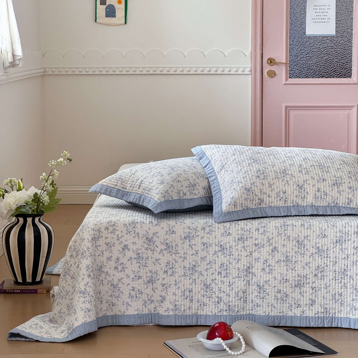 91家纺网 家纺一手货源 找家纺 （总）床盖工厂店 2026春夏新款双面全棉床盖三件套