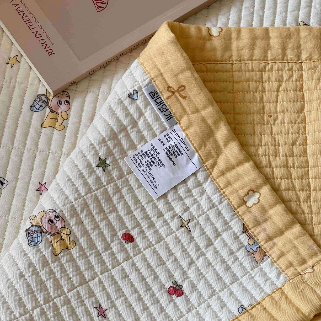 91家纺网 家纺一手货源 找家纺 床盖工厂店 2026春夏新款双面全棉床盖三件套 可爱星人