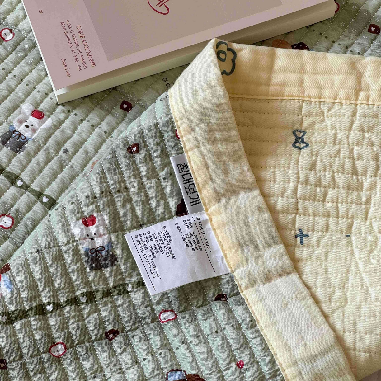 91家纺网 家纺一手货源 找家纺 床盖工厂店 2026春夏新款双面全棉床盖三件套 苹果小狗