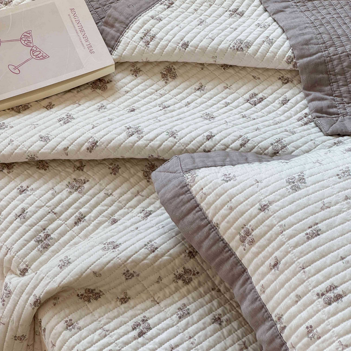 91家纺网 家纺一手货源 找家纺 床盖工厂店 2026春夏新款双面全棉床盖三件套 清晨花语