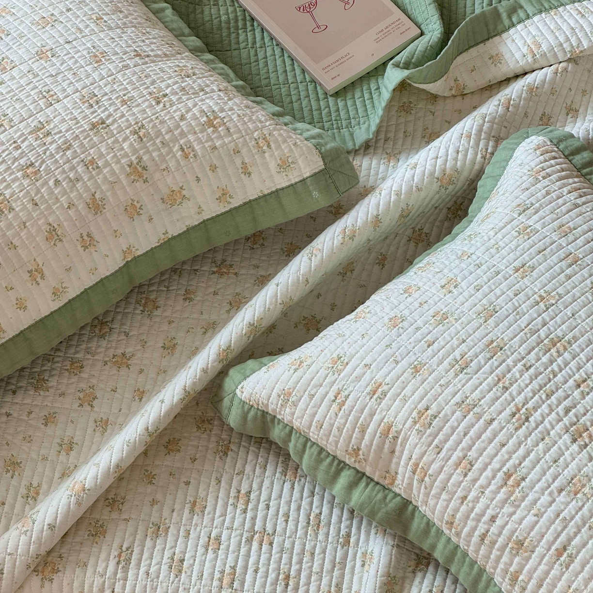 91家纺网 家纺一手货源 找家纺 床盖工厂店 2026春夏新款双面全棉床盖三件套 小月黄