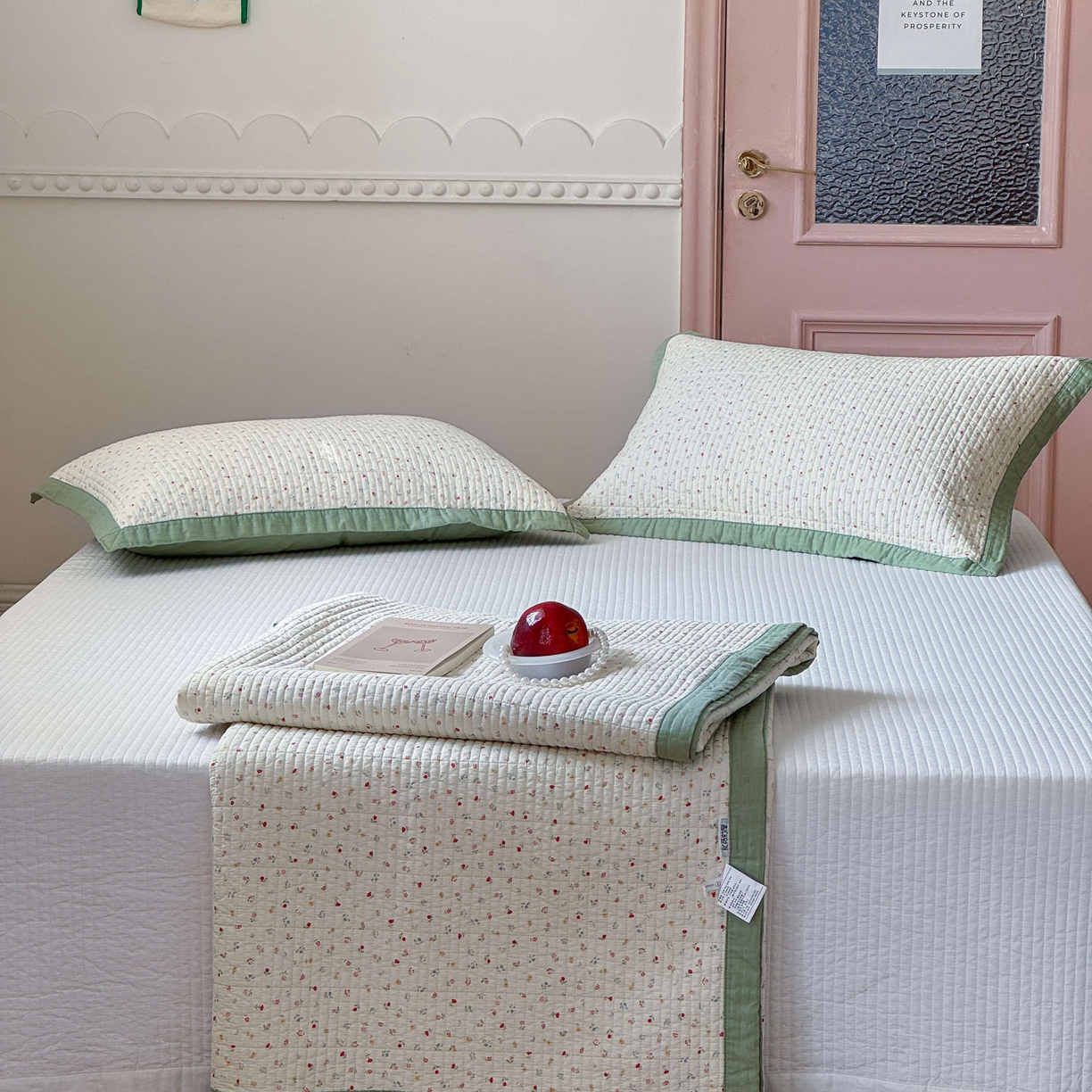 91家纺网 家纺一手货源 找家纺 床盖工厂店 2026春夏新款双面全棉床盖三件套 小野花