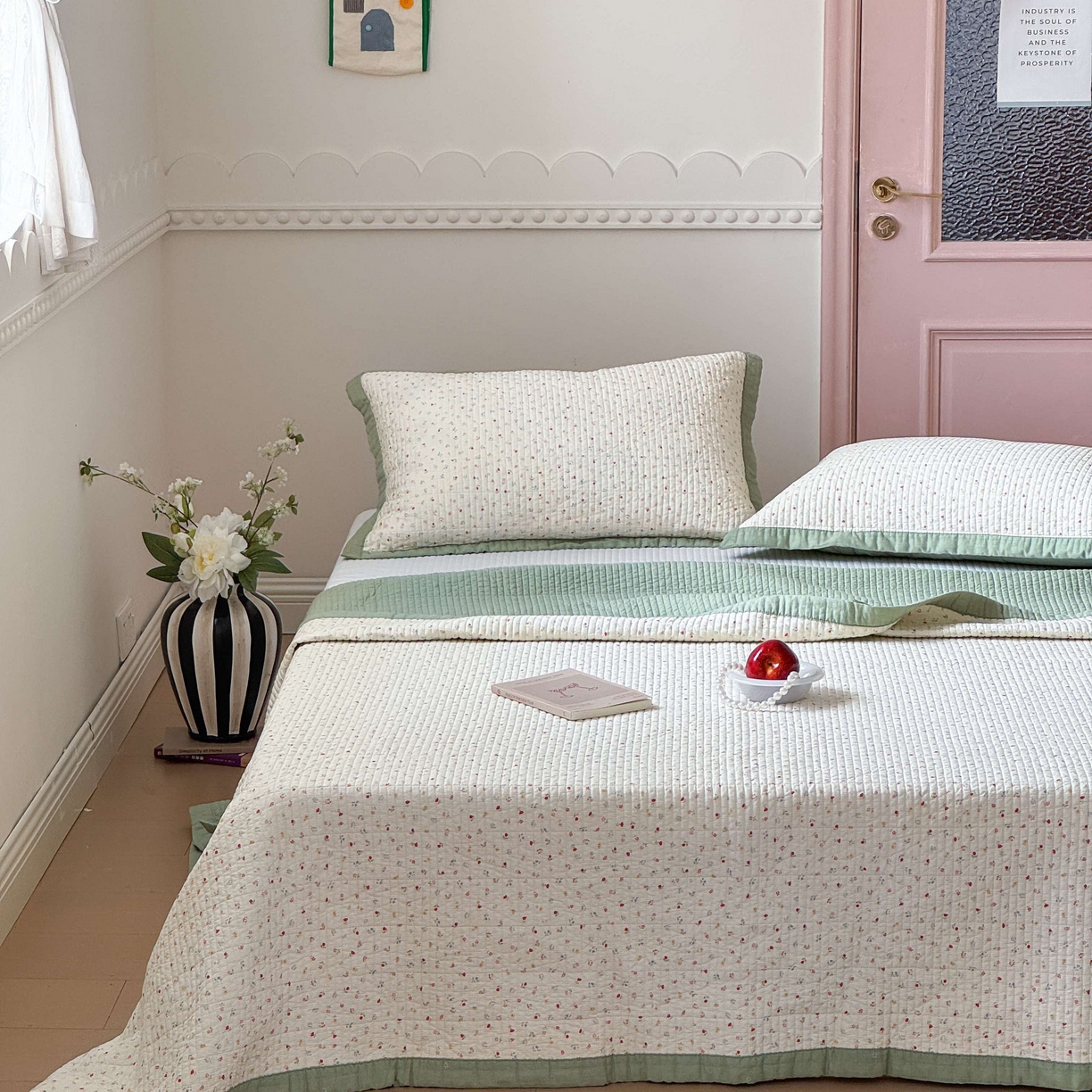 床盖工厂店 2026春夏新款双面全棉床盖三件套 小野花