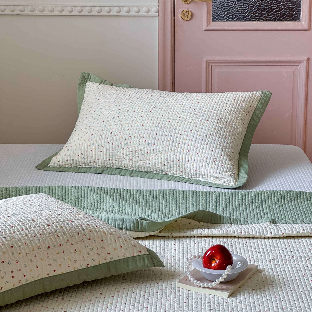 91家纺网 家纺一手货源 找家纺 床盖工厂店 2026春夏新款双面全棉床盖三件套 小野花