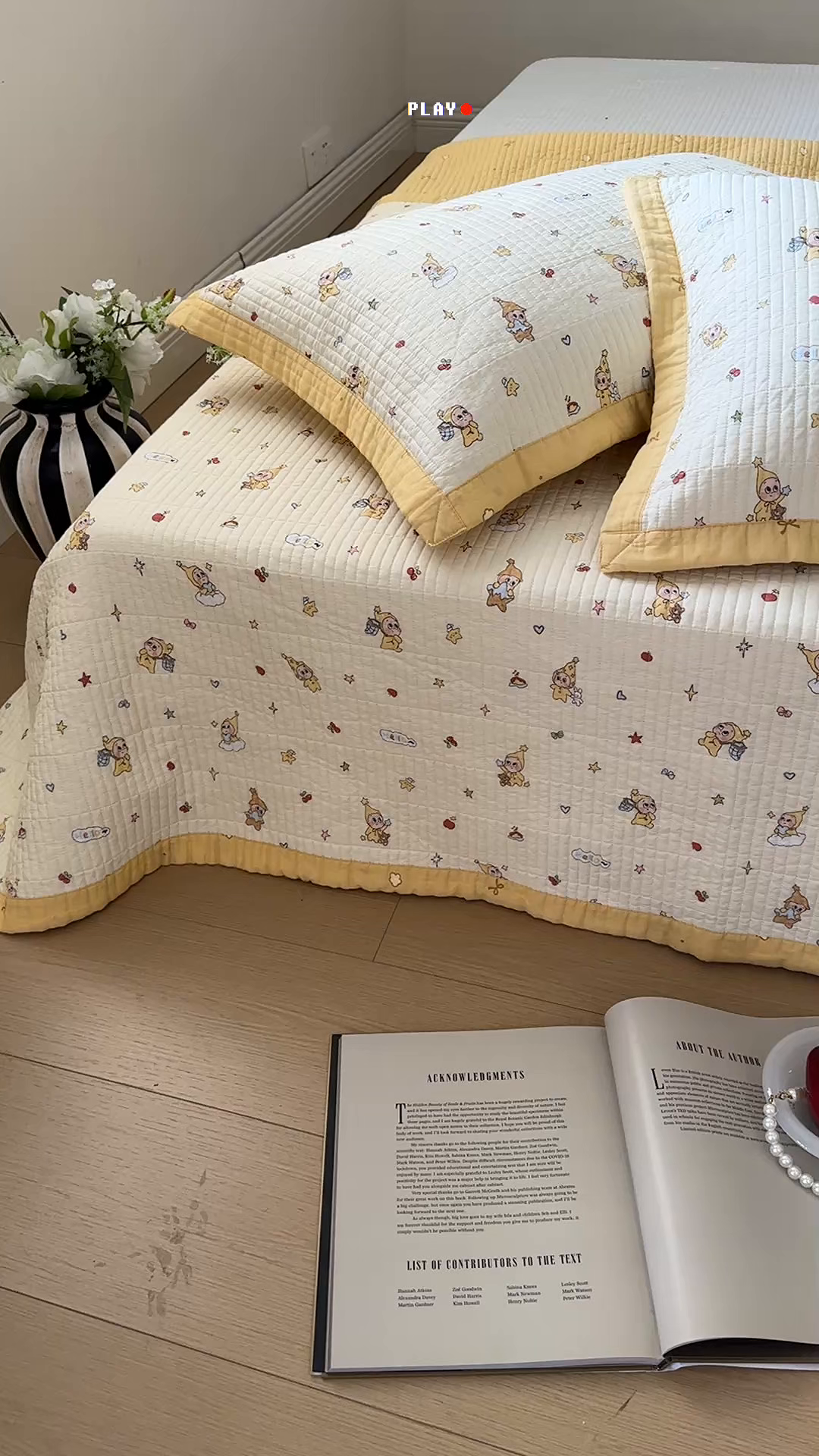 91家纺网 家纺一手货源 找家纺 床盖工厂店 2026春夏新款双面全棉床盖三件套 可爱星人