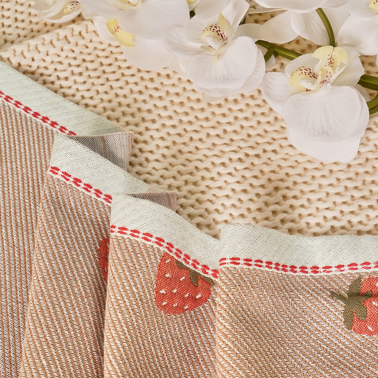 91家纺网 家纺一手货源 找家纺 棠薇家纺 2026新款绑带款枕巾全棉纯棉四层斜纹纱布枕巾  防滑防脱落纯棉枕头巾 绑带款甜心草莓