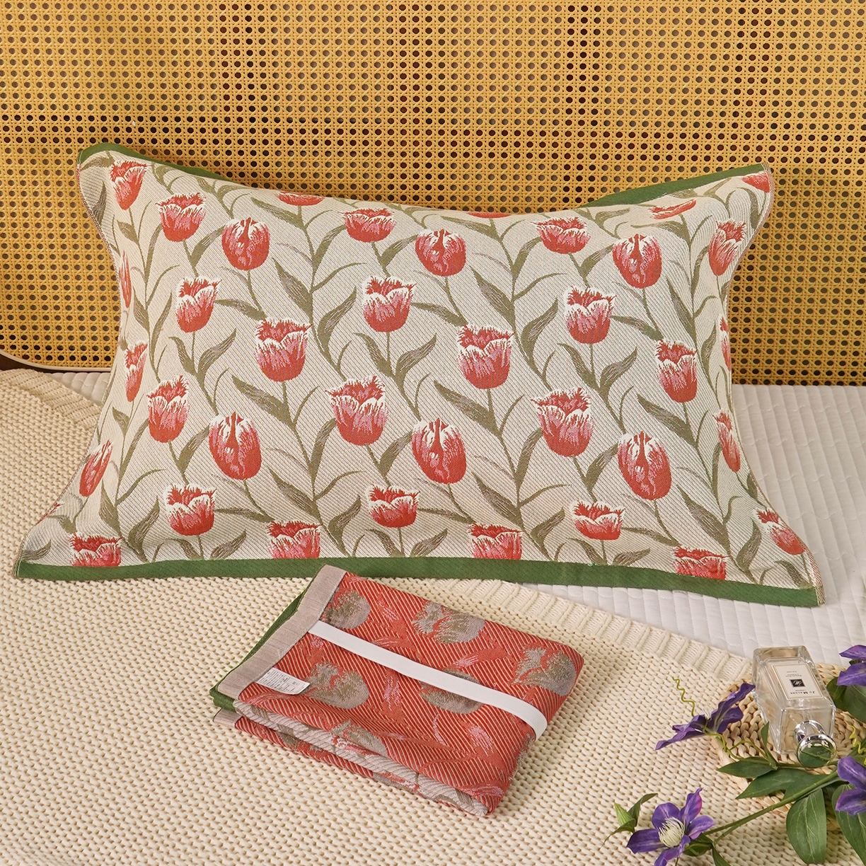 91家纺网 家纺一手货源 找家纺 （总）棠薇家纺 2026新款绑带款枕巾全棉纯棉四层斜纹纱布枕巾  防滑防脱落纯棉枕头巾