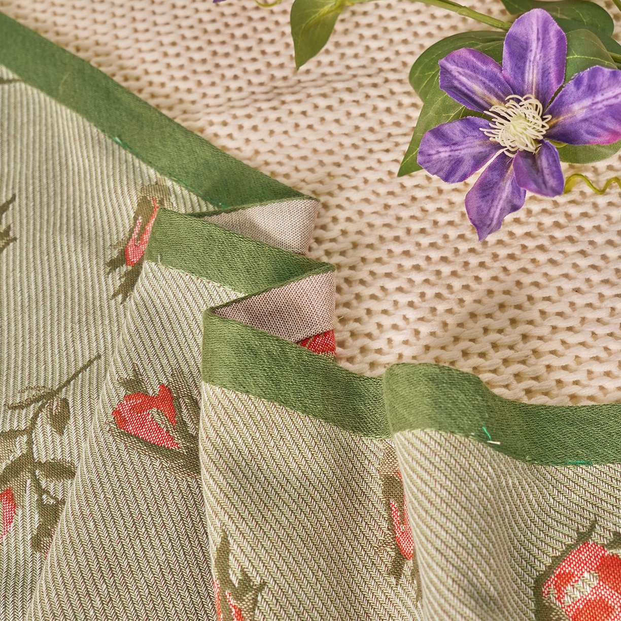 91家纺网 家纺一手货源 找家纺 棠薇家纺 2026新款绑带款枕巾全棉纯棉四层斜纹纱布枕巾  防滑防脱落纯棉枕头巾 绑带款花季绿