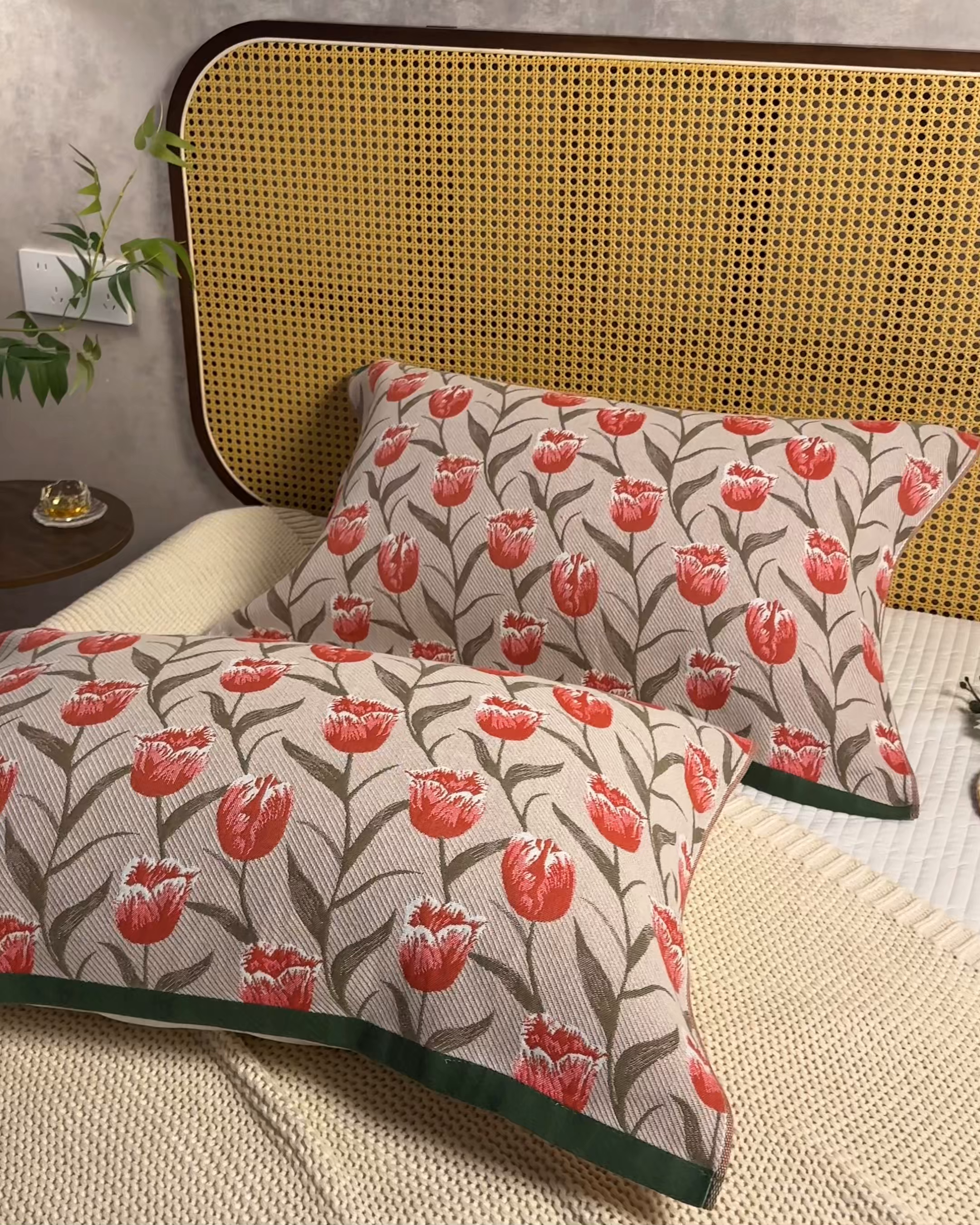 91家纺网 家纺一手货源 找家纺 （总）棠薇家纺 2026新款绑带款枕巾全棉纯棉四层斜纹纱布枕巾  防滑防脱落纯棉枕头巾