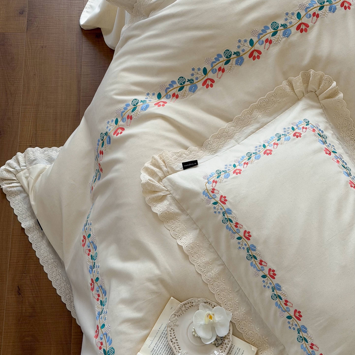 91家纺网 家纺一手货源 找家纺 （总）觅糖家纺 2026春夏新款刺绣棉麻贡缎系列四件套