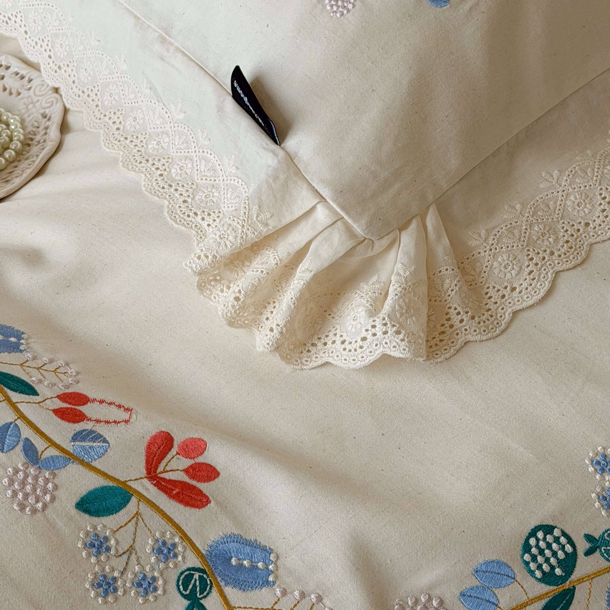 91家纺网 家纺一手货源 找家纺 （总）觅糖家纺 2026春夏新款刺绣棉麻贡缎系列四件套