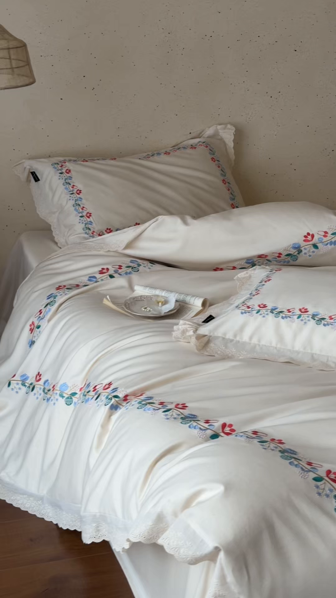 91家纺网 家纺一手货源 找家纺 （总）觅糖家纺 2026春夏新款刺绣棉麻贡缎系列四件套