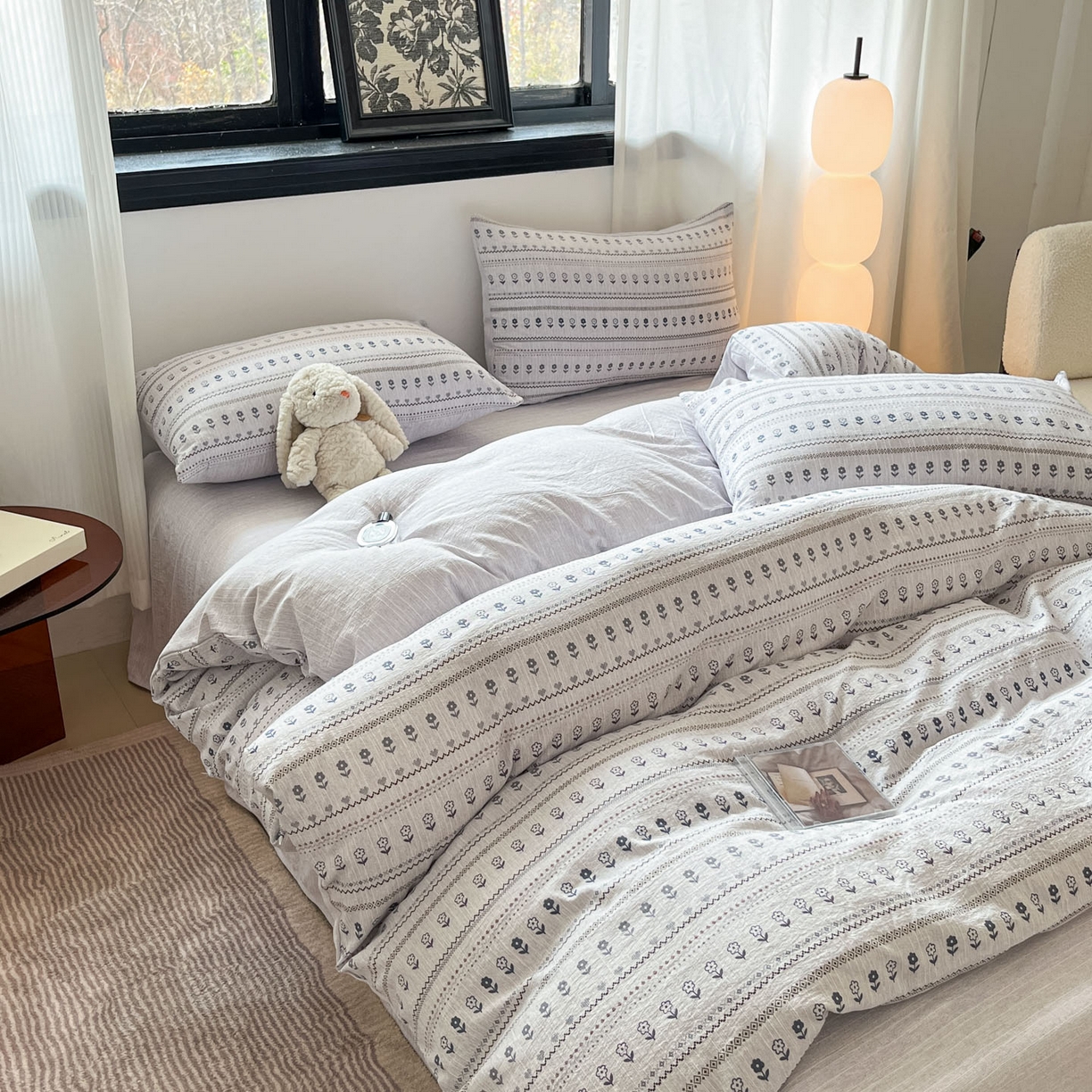 91家纺网 家纺一手货源 找家纺 （总）蓝极人 2026新款色织水洗麻印花四件套