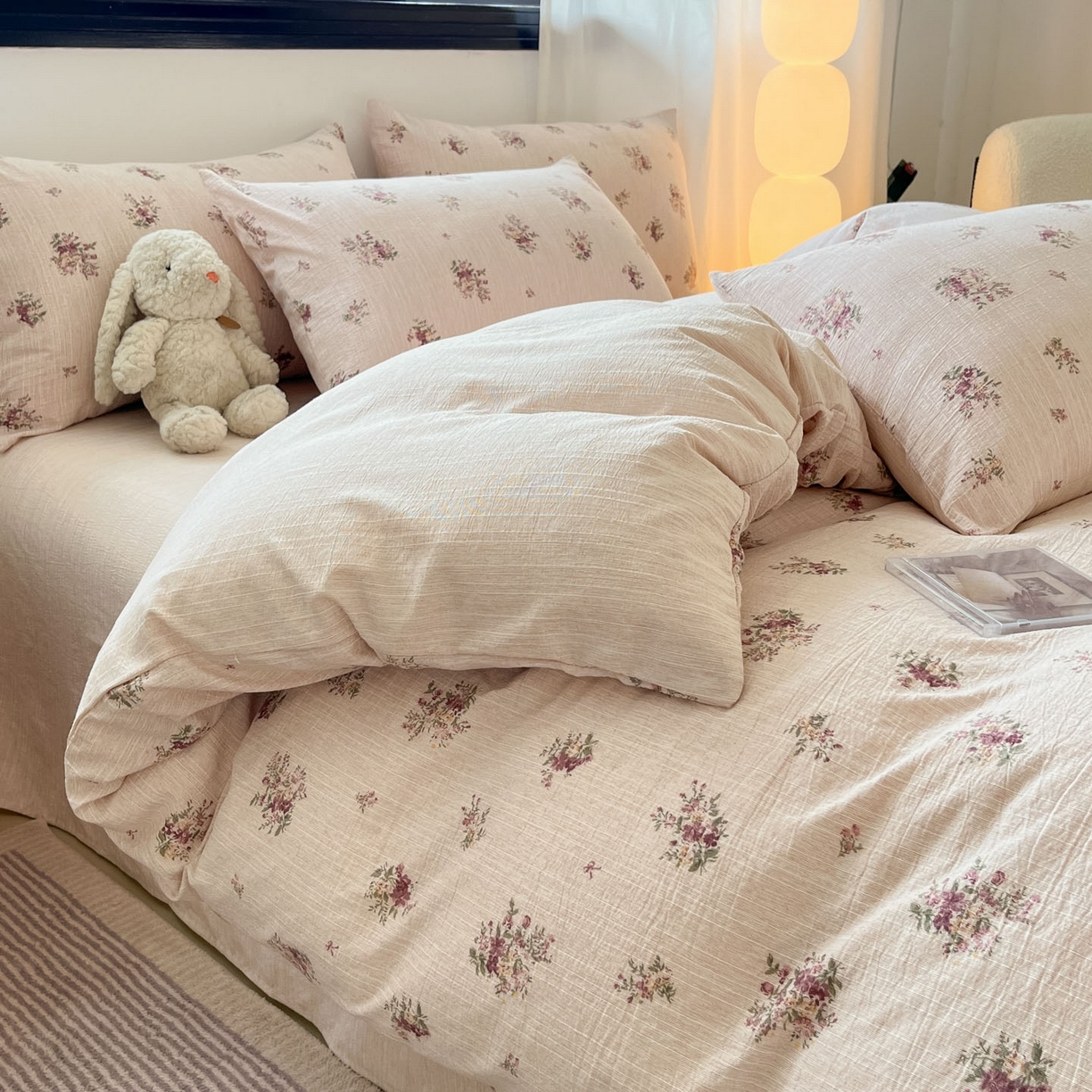 91家纺网 家纺一手货源 找家纺 （总）蓝极人 2026新款色织水洗麻印花四件套