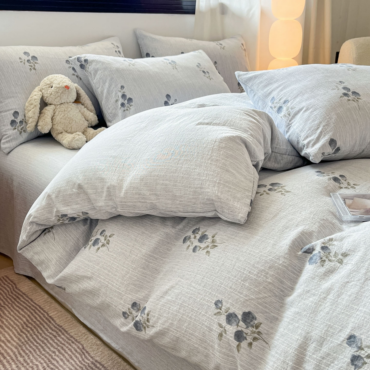 91家纺网 家纺一手货源 找家纺 （总）蓝极人 2026新款色织水洗麻印花四件套