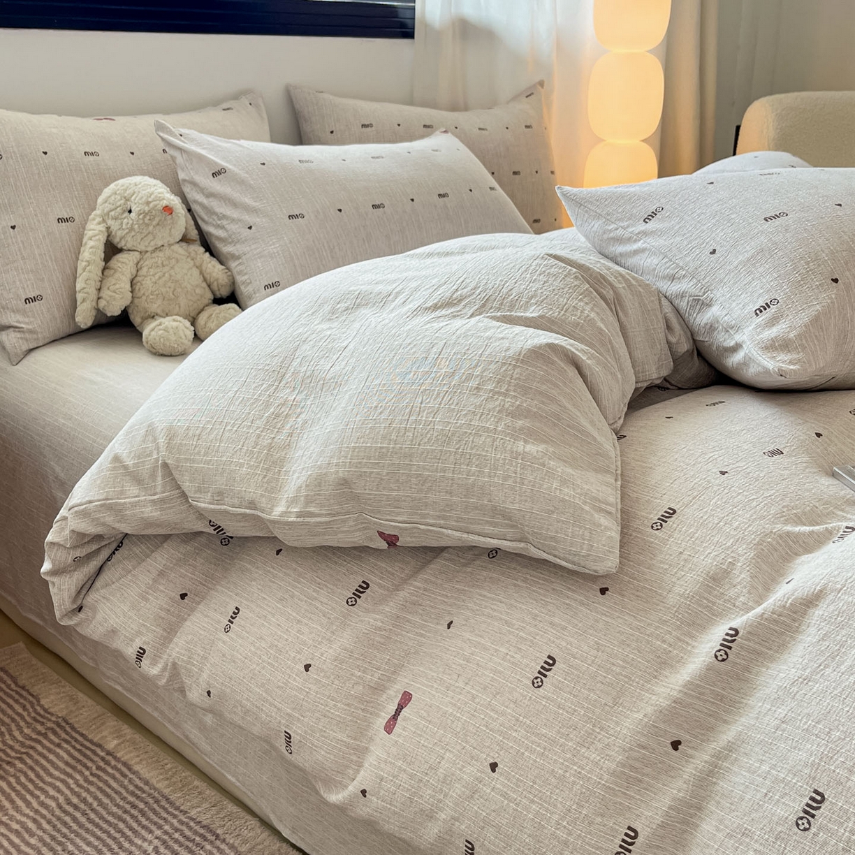 91家纺网 家纺一手货源 找家纺 （总）蓝极人 2026新款色织水洗麻印花四件套