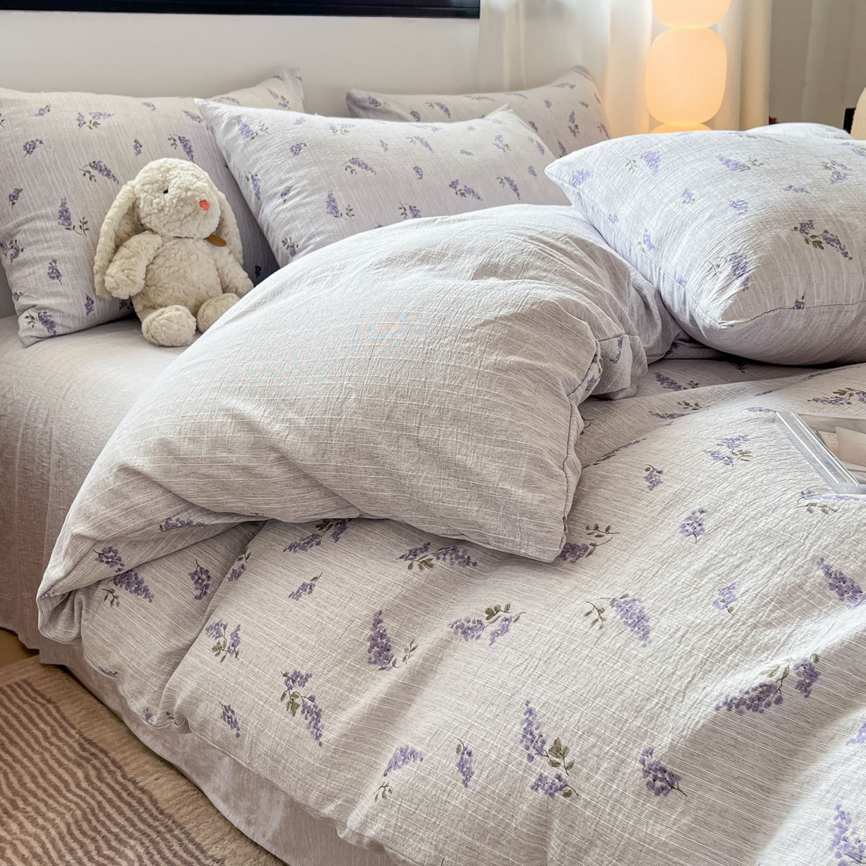 91家纺网 家纺一手货源 找家纺 （总）蓝极人 2026新款色织水洗麻印花四件套