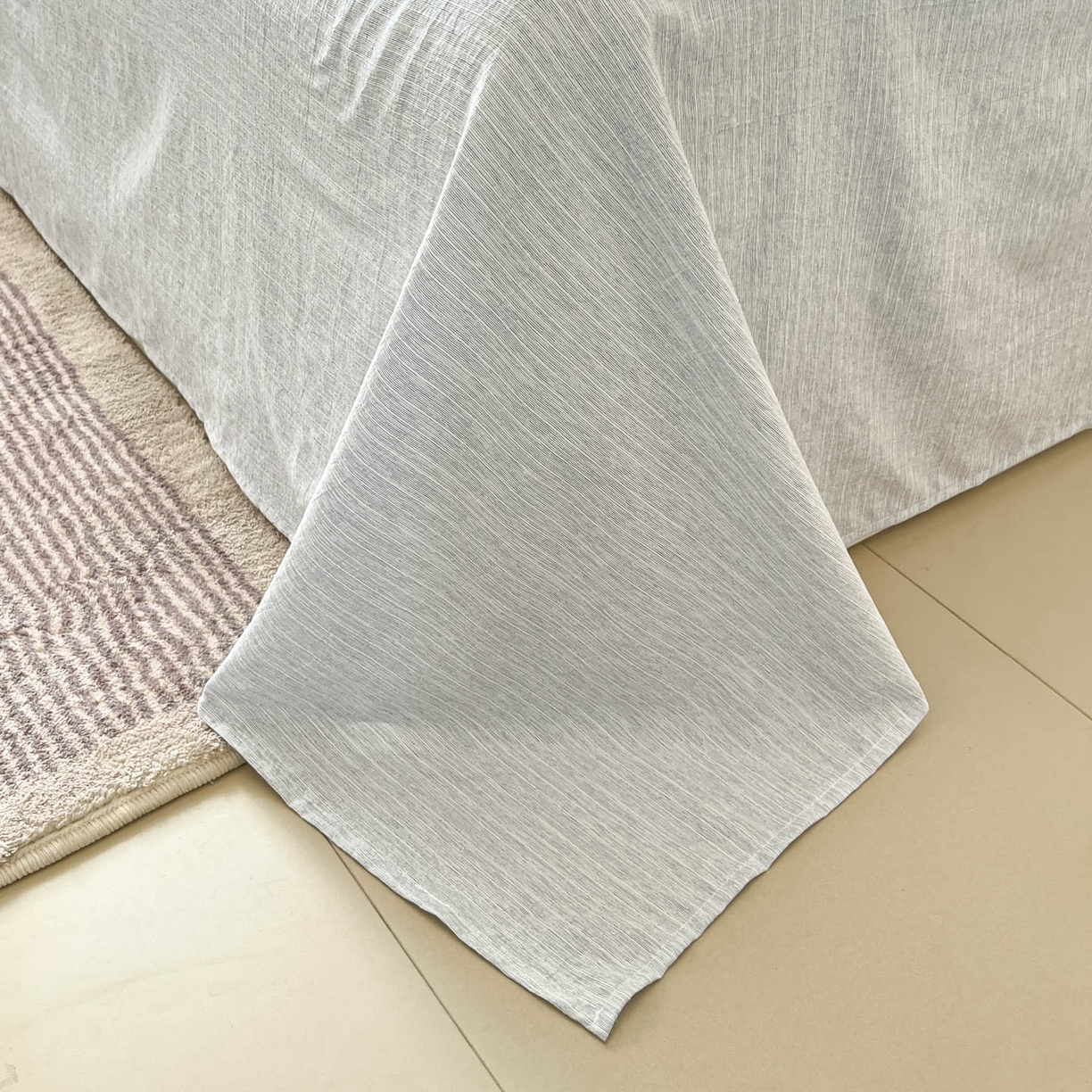 91家纺网 家纺一手货源 找家纺 蓝极人 2026新款色织水洗麻印花四件套 宝丽兰