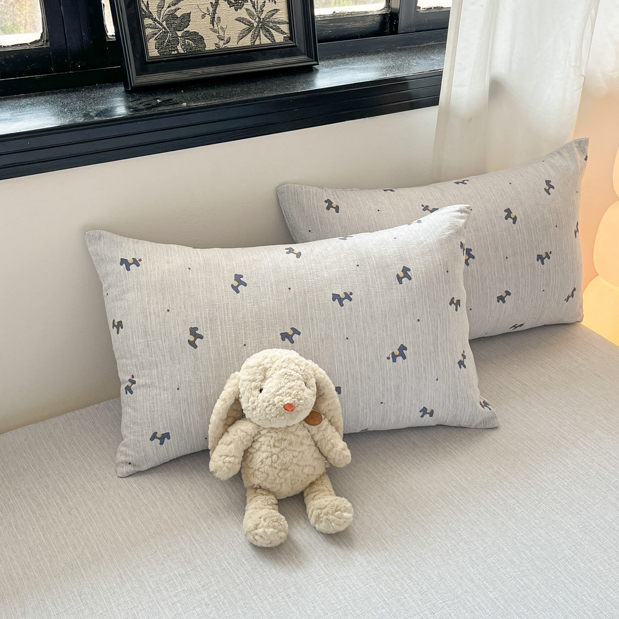 91家纺网 家纺一手货源 找家纺 蓝极人 2026新款色织水洗麻印花四件套 宝丽兰