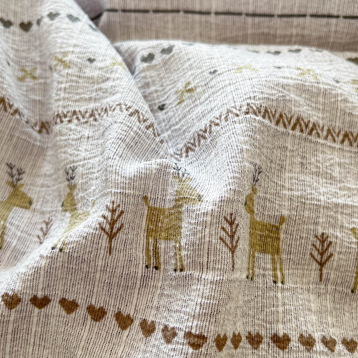 91家纺网 家纺一手货源 找家纺 蓝极人 2026新款色织水洗麻印花四件套 费尔岛灰