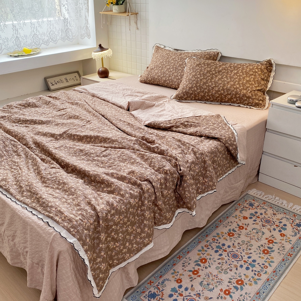 91家纺网 家纺一手货源 找家纺 恋尚羽家纺 2026新款韩版夏凉被空调被夏凉被四件套 暖阳