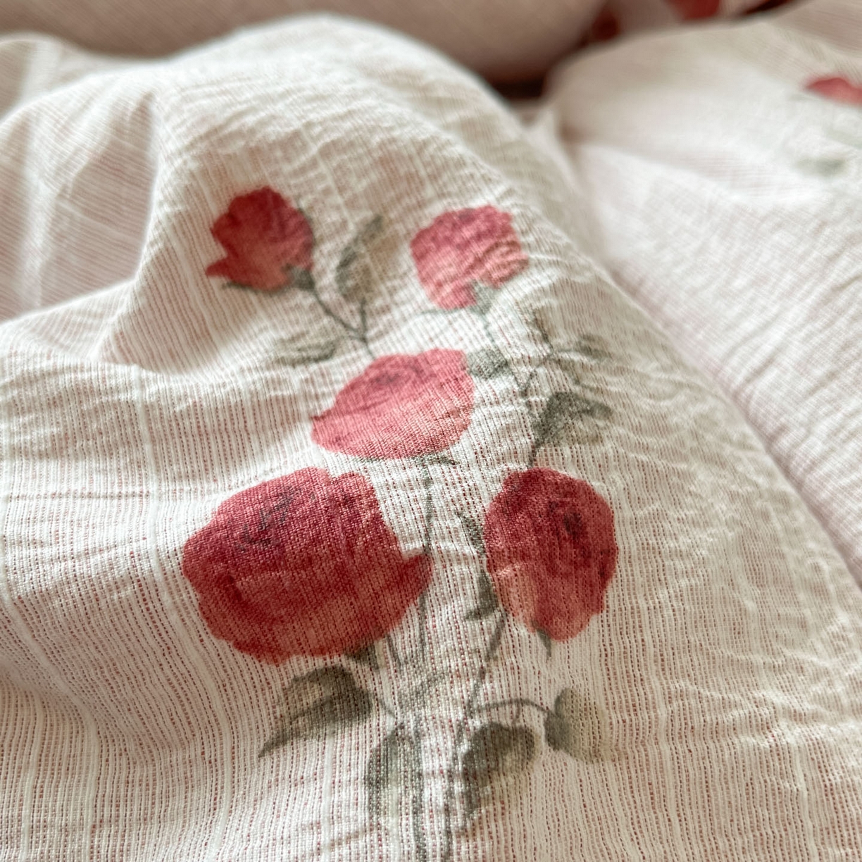 91家纺网 家纺一手货源 找家纺 蓝极人 2026新款色织水洗麻印花四件套 可可粉