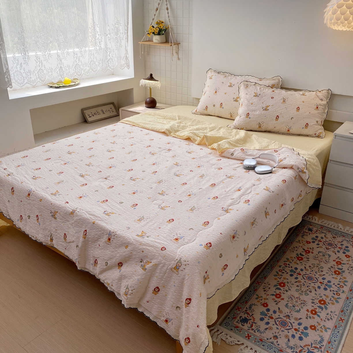 91家纺网 家纺一手货源 找家纺 恋尚羽家纺 2026新款韩版夏凉被空调被夏凉被四件套 星星人