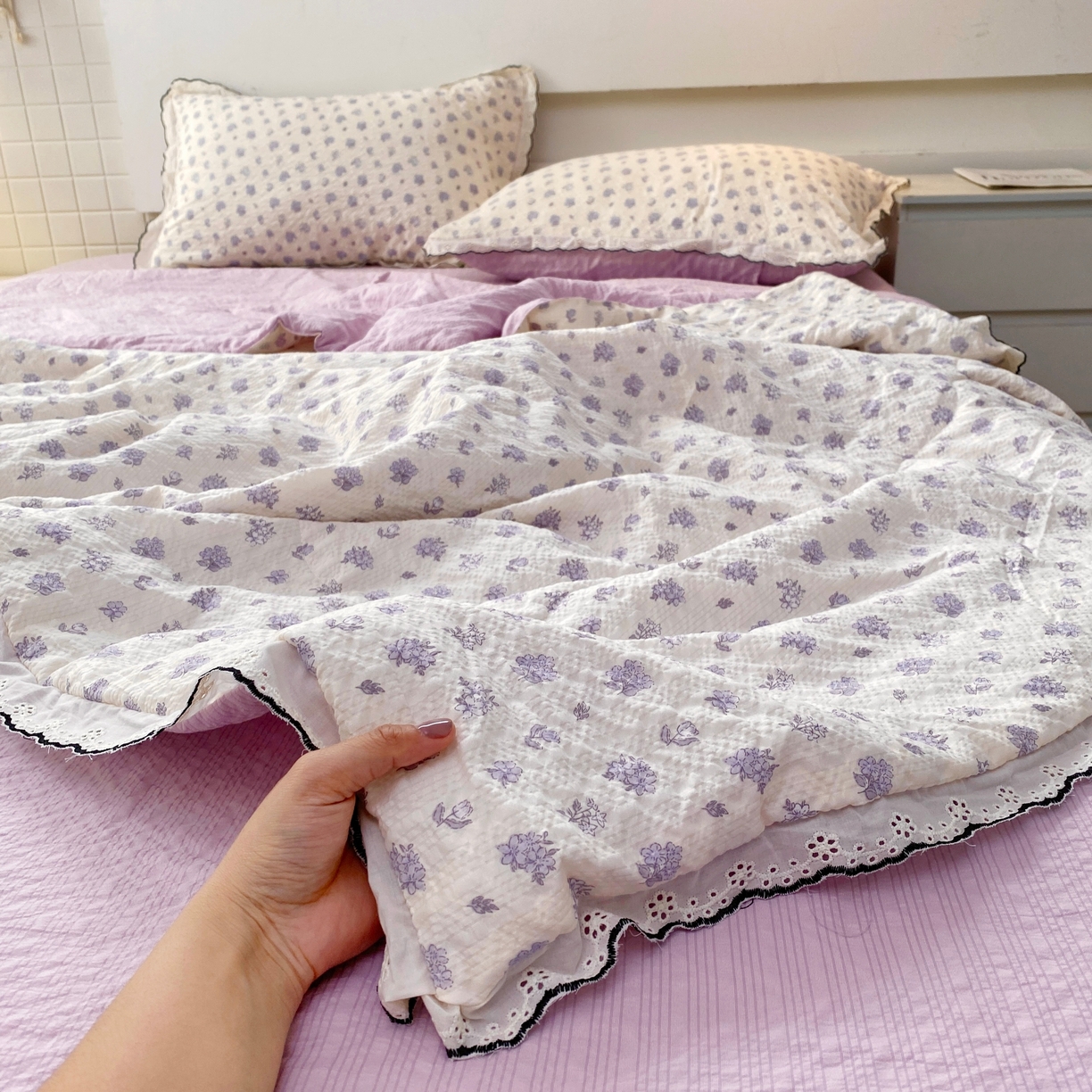 恋尚羽家纺 2026新款韩版夏凉被空调被夏凉被四件套 香雪