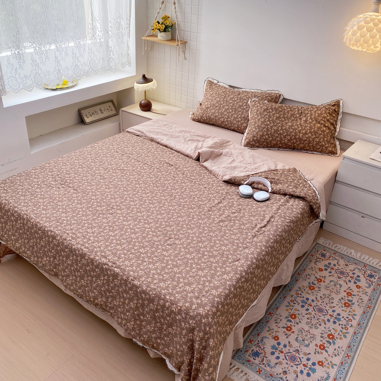 91家纺网 家纺一手货源 找家纺 恋尚羽家纺 2026新款韩版夏凉被空调被夏凉被四件套 暖阳