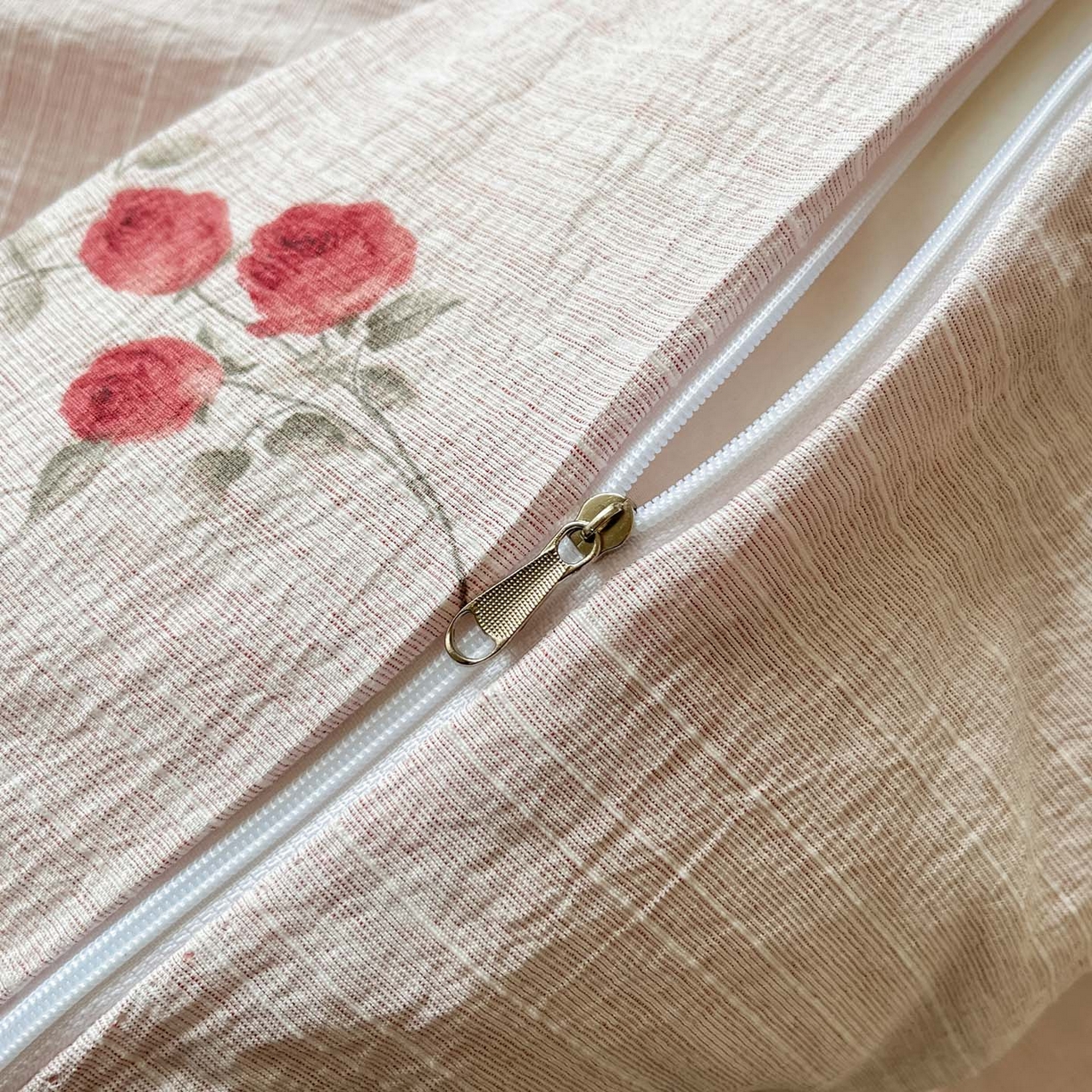 91家纺网 家纺一手货源 找家纺 蓝极人 2026新款色织水洗麻印花四件套 可可粉