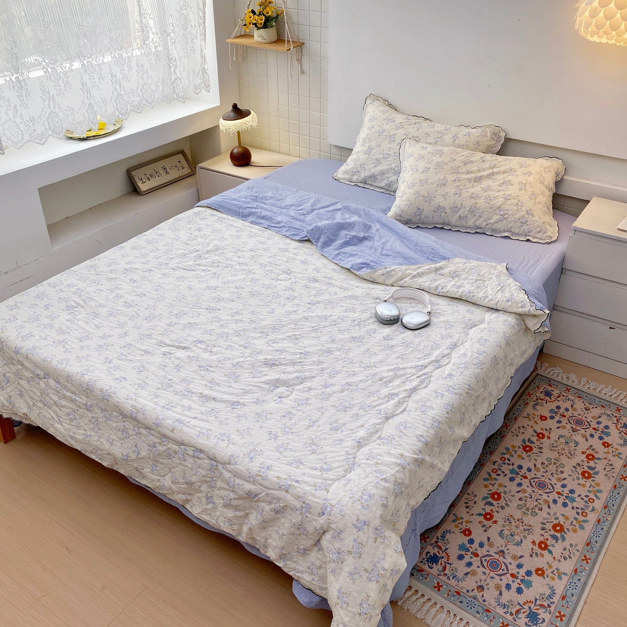 91家纺网 家纺一手货源 找家纺 恋尚羽家纺 2026新款韩版夏凉被空调被夏凉被四件套 兰花草