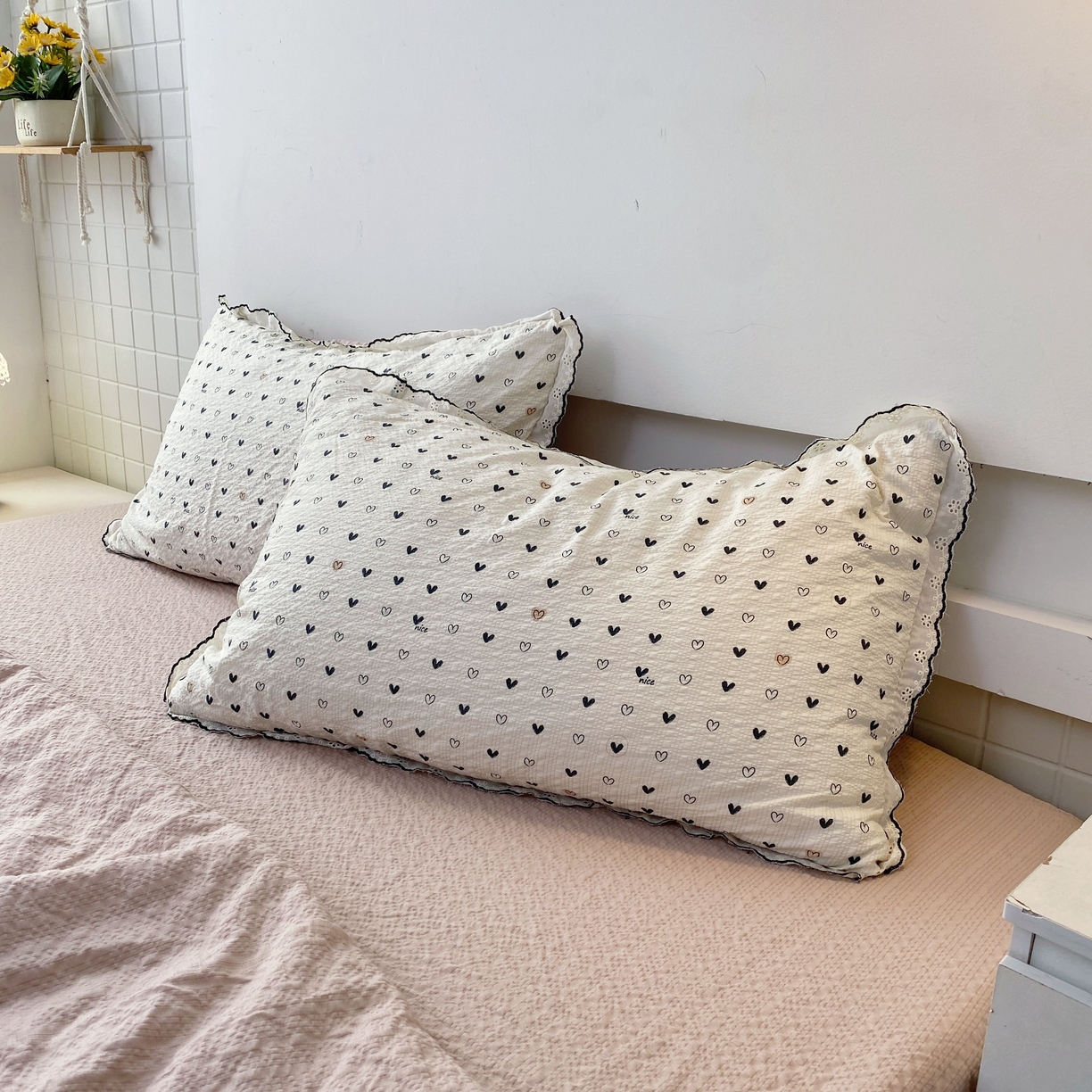 91家纺网 家纺一手货源 找家纺 恋尚羽家纺 2026新款韩版夏凉被空调被夏凉被四件套 小爱心